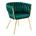 LumiSource Renee Contemporary Accent Chair., Green/Gold