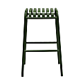Eurostyle Enid Outdoor Furniture Steel Stackable Bar Stools, Dark Green, Set of 2 Stools