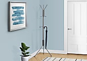 Monarch Specialties Arie Metal Coat Rack, 68"H x 19”W x 23”D, Gray