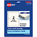 Avery® Printable Invitation Cards, 95279-MIC25, Rectangle, 5.5" x 8.5", Matte Ivory, Pack Of 50 1 thumbnail image
