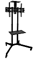 Mount-It! Mobile TV Stand With Rolling Casters And Shelf For 37” - 70” Displays, 70"H x 35"W x 25"D, Black