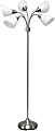 Adesso® Simplee 5-Light Floor Lamp, 67”H, Frosted White/Brushed Steel