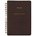 AT-A-GLANCE® Signature Collection Academic 2024-2025 Weekly Monthly Planner, Brown, Small, 5" x 8"