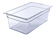 StorPlus Full-Size Plastic Food Pans, 8"H x 12 3/4"W x 20 3/4"D, Clear, Pack Of 6