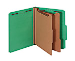 Pendaflex® Standard Classification Folders With Fasteners, 8 1/2" x 11", Letter Size, Dark Green, Box Of 10