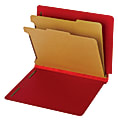 Pendaflex® Bright Color End-Tab Classification Folders, 8 1/2" x 11", Letter Size, Dark Red, Pack Of 10 Folders