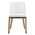 Eurostyle Tilde Faux Leather Side Accent Chairs, White/Walnut, Set Of 2 Chairs