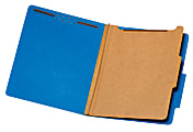 Globe-Weis® Safeshield Classification Folders, Letter Size, 2/5-Cut Tab, 1 Divider, Dark Blue, Box Of 10