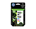 HP 920 Black And Cyan, Magenta, Yellow Ink Cartridges, Pack Of 4, N9H61FN 1 thumbnail image