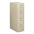 HON® 210 28-1/2"D Vertical 4-Drawer Letter-Size File Cabinet, Metal, Putty