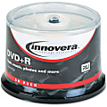 Innovera DVD Recordable Media - DVD+R - 16x - 4.70 GB - 50/Pack - 120mm - 2 Hour Maximum Recording Time 1 thumbnail image