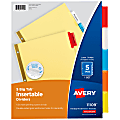 Avery® Big Tab™ Insertable Dividers Gold Reinforced Edge, Buff/Multicolor, 5-Tab