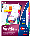 Avery® Ready Index® 1-10 Tab Binder Dividers With Customizable Table Of Contents, 8-1/2" x 11", 10 Tab, White/Multicolor, Pack Of 6 Sets 1 thumbnail image