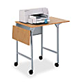 Safco® Machine Stand With Drop Leaves, Light Gray/Oak