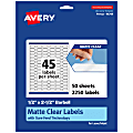 Avery® Permanent Labels With Sure Feed®, 94749-CMF50, Barbell, 1/2" x 2-1/2", Matte Clear, Pack Of 2,250 1 thumbnail image