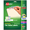 Avery® Removable File Folder Labels, Laser, 6466, 2/3" x 3 7/16", Assorted Colors, Box Of 750