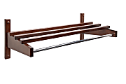 CSL Economy Series Wood Wall Rack, 10-1/2”H x 24"W x 12-3/4”D, Dark Brown 1 thumbnail image