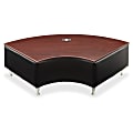 Lorell® Fuze Modular Crescent Bonded Leather Connector Table, Mahogany/Black