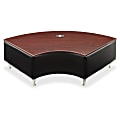 Lorell® Fuze Modular Crescent Bonded Leather Connector Table, Mahogany/Black 1 thumbnail image