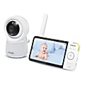 VTech RM5754HD Smart Wi-Fi 1080p Video Baby Monitor System With 5" Display, Night-Light And Remote Access, 3.63"H x 6.56"W x 1.15"D, White