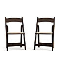 Flash Furniture HERCULES Series Wood Folding Chairs With Vinyl Padded Seats, Fruitwood, Pack Of 2 Chairs 1 thumbnail image