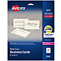 Avery® Laser Microperforated Business Cards, Sure Feed® Technology, 2" x 3 1/2", Ivory, Pack Of 250