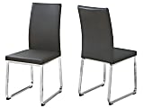Monarch Specialties Shasha Dining Chairs, Gray/Chrome, Set Of 2 Chairs