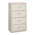 basyx by HON® 400 30"W x 19-1/4"D Lateral 4-Drawer File Cabinet, Light Gray