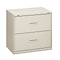 basyx by HON® 400 30"W x 19-1/4"D Lateral 2-Drawer File Cabinet, Light Gray
