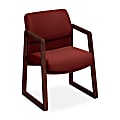 HON® 2400-Series Sled-Base Guest Chair, 32 1/2"H x 24"W x 25 1/2"D, Burgundy/Mahogany