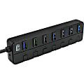 Adesso 7-ports USB 3.0 Hub with 5V2A Power Adaptor - USB - External - 7 USB Port(s) - 7 USB 3.0 Port(s) - PC, Mac