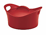 Rachael Ray Casseround Stoneware Covered Round Casserole, 2.75 Quarts, Red