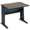 Safco® Reversible-Top Computer Desk, 36"W, Mahogany & Medium Oak/Black 1 thumbnail image