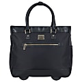 Kenneth Cole Reaction Wheeled Tote With 17" Laptop Pocket, Black