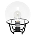 Lalia Home Old World Globe Glass Table Lamp, 20"H, Clear Shade/Black Base