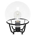 Lalia Home Old World Globe Glass Table Lamp, 20"H, Clear Shade/Black Base 1 thumbnail image