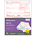 Office Depot® Brand W-2 Laser Tax Forms, 6-Part, 2-Up, 8-1/2" x 11", Pack Of 25 Form Sets, 5602522 1 thumbnail image