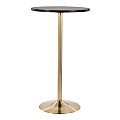 Pebble Contemporary/Glam Adjustable Table, 42”H x 23-3/4”W x 23-3/4”D, Gold/Black