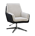 Linon Myra Swivel Accent Chair, Black/Gray/Chrome