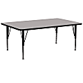 Flash Furniture 72''W Rectangular HP Laminate Activity Table With Short Height-Adjustable Legs, Gray 1 thumbnail image