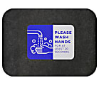 M + A Matting Sure Stride Impressions Mats, Please Wash Hands, 17" x 23-1/2", Smoke, Pack Of 6 Mats