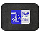 M + A Matting Sure Stride Impressions Mats, Please Wash Hands, 17" x 23-1/2", Smoke, Pack Of 6 Mats 1 thumbnail image