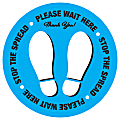 Alliance Social Distancing Floor Decals, Stop The Spread, 8-1/2" Round, Blue, Pack Of 25 Floor Decals 1 thumbnail image