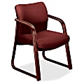 HON® 2900-Series Sled-Base Guest Chair, 32 1/4"H x 24 1/2"W x 26"D, Burgundy/Mahogany
