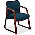 HON® 2900-Series Sled-Base Guest Chair, 32 1/4"H x 24 1/2"W x 26"D, Blue/Mahogany