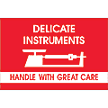 Tape Logic® Fragile Labels, DL1309, Delicate Instruments - Handle With Great Care, 2" x 3", Red/White, Roll Of 500 1 thumbnail image