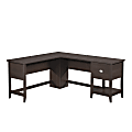 Sauder® Summit Station 59"W L-Shaped Desk, Cinnamon Cherry