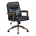 Office Star Woodlands Faux Leather High-Back Executive Office Chair, Black 1 thumbnail image
