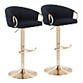 Lumisource Claire Adjustable Bar Stools, Black/Gold, Set Of 2 Stools