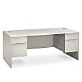 HON® 38000 Series™ Double-Pedestal Desk, Light Gray